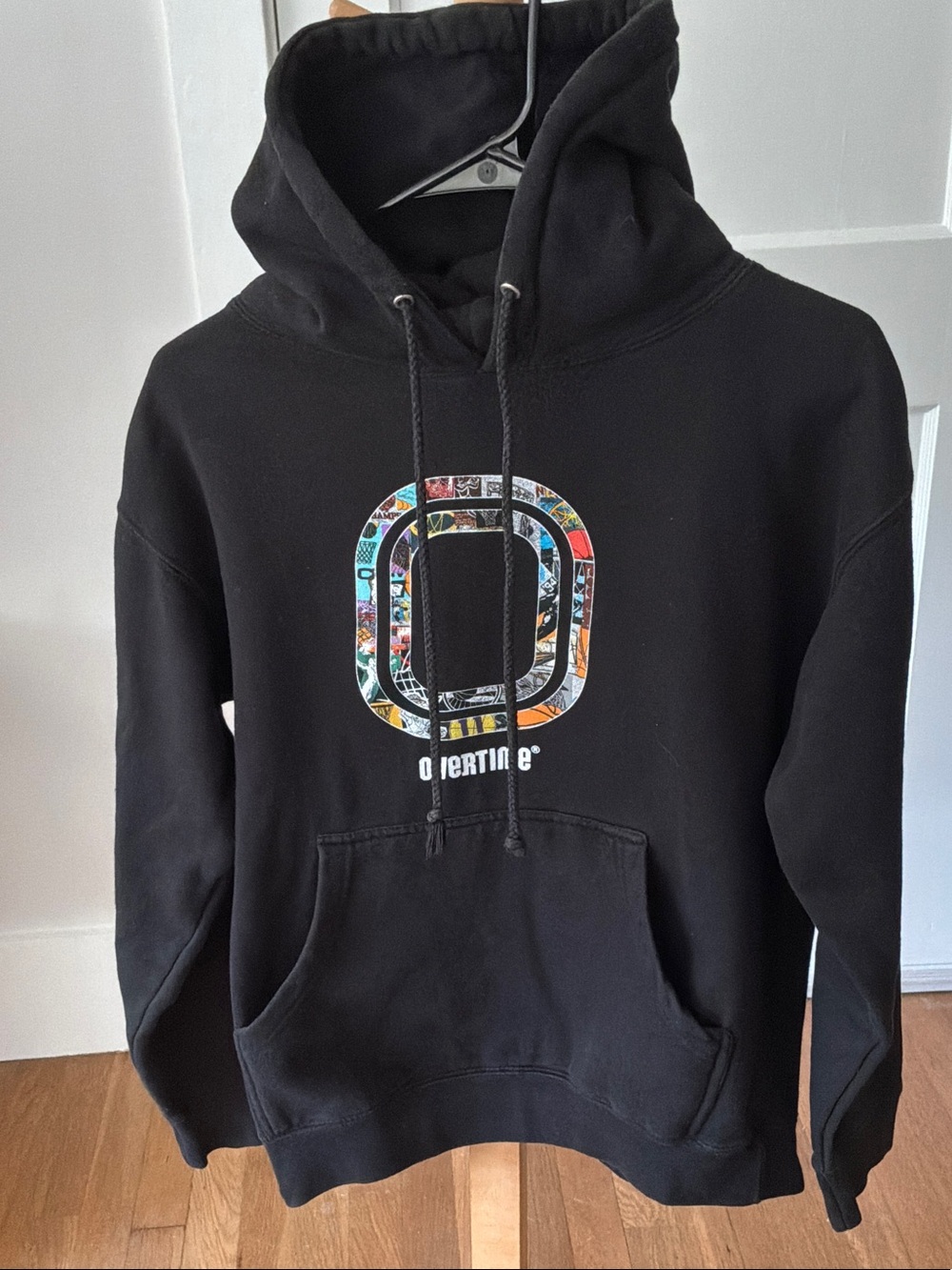 Overtime® Black Crewneck Graphic Hoodie